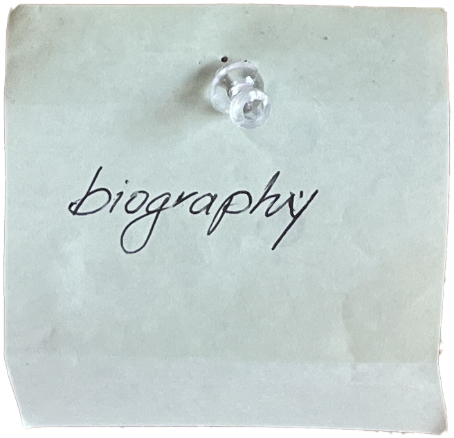 Post-it note: biography